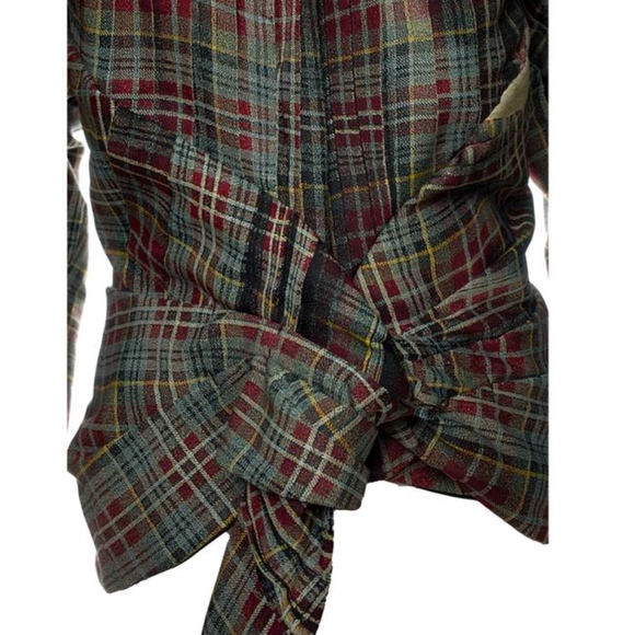 Jean Paul Gaultier Plaid Gathered Tie Waist Jacket - Picture 2 of 3